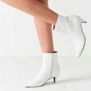 Jeffrey Campbell Muse White Patent Booties